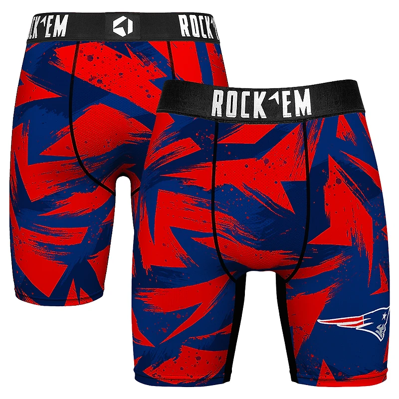 Men's Rock Em Socks Navy New England Patriots Game Paint Boxer Briefs