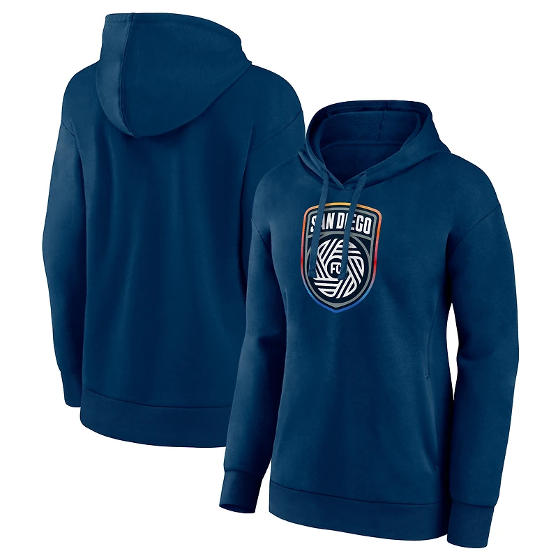 Women's Navy San Diego FC Official Logo Pullover Hoodie