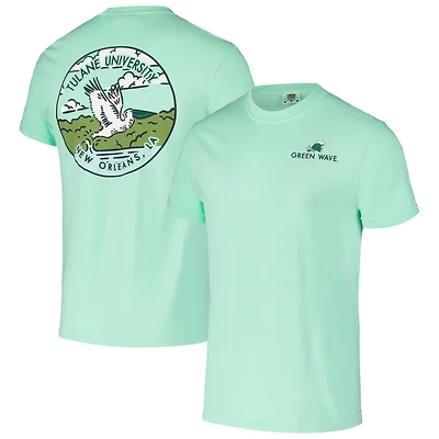 Unisex Green Tulane Green Wave Scenic Comfort Colors T-Shirt