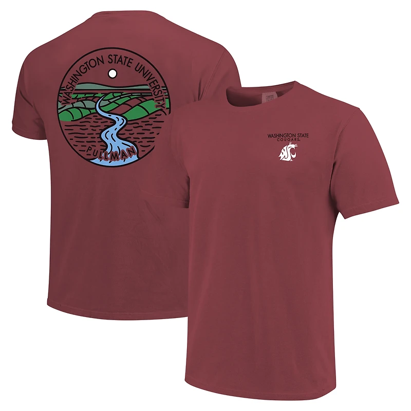Unisex Crimson Washington State Cougars Scenic Comfort Colors T-Shirt