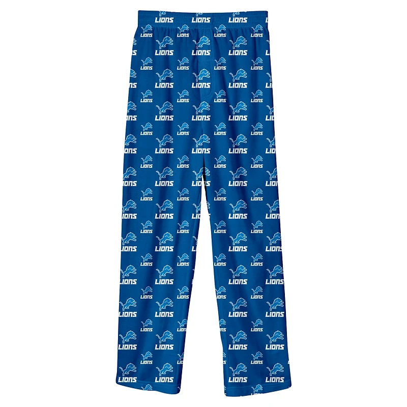 Youth Blue Detroit Lions Team Color Printed Pajama Pants