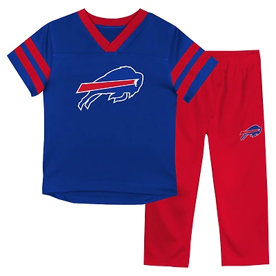 Toddler Outerstuff Royal/Red Buffalo Bills Red Zone V-Neck T-Shirt & Pants Set