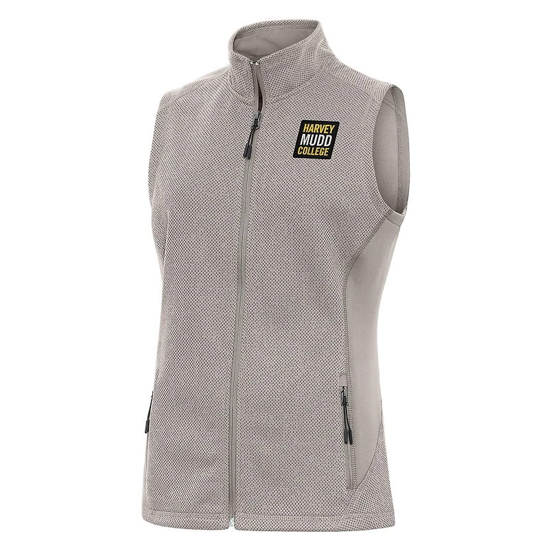 Women's Antigua Oatmeal Harvey Mudd College Course Full-Zip Vest
