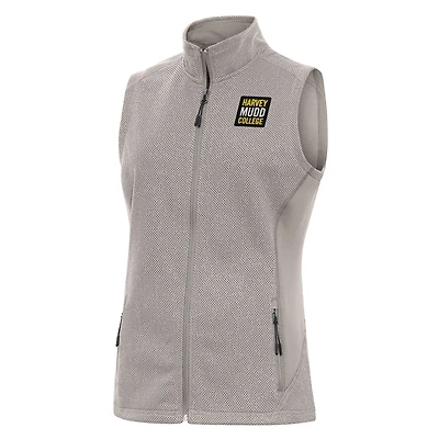 Women's Antigua  Oatmeal Harvey Mudd College Course Full-Zip Vest