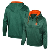 Men's Colosseum Green Miami Hurricanes Cypher Half-Zip Hoodie