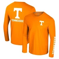 Men's Colosseum Tennessee Orange Volunteers Logo Lockup 3-Hit Active Blend Long Sleeve T-Shirt