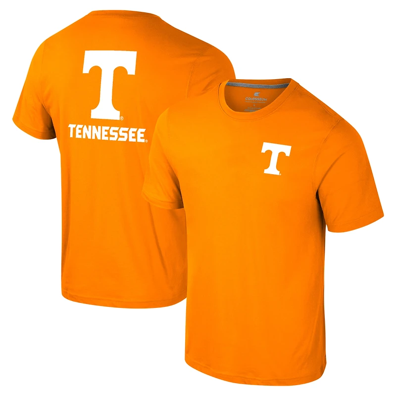 Men's Colosseum Tennessee Orange Volunteers Logo Lockup 2-Hit Active Blend T-Shirt