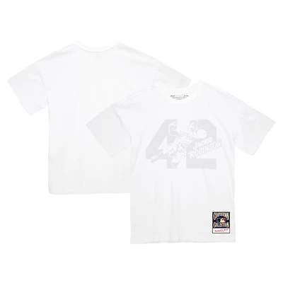 Men's Mitchell & Ness Jackie Robinson White Brooklyn Dodgers Cooperstown Collection Sliding 42 T-Shirt
