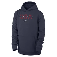 Youth Nike Navy Team USA Club Fleece Pullover Hoodie