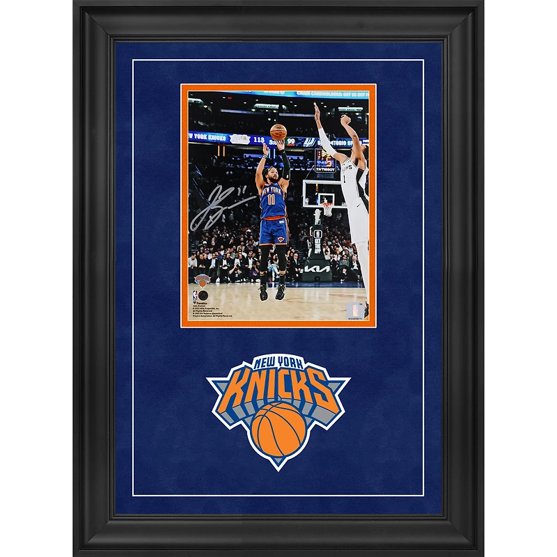 Jalen Brunson New York Knicks Autographed Deluxe Framed 8" x 10" Shooting vs. Victor Wembanyama Photograph