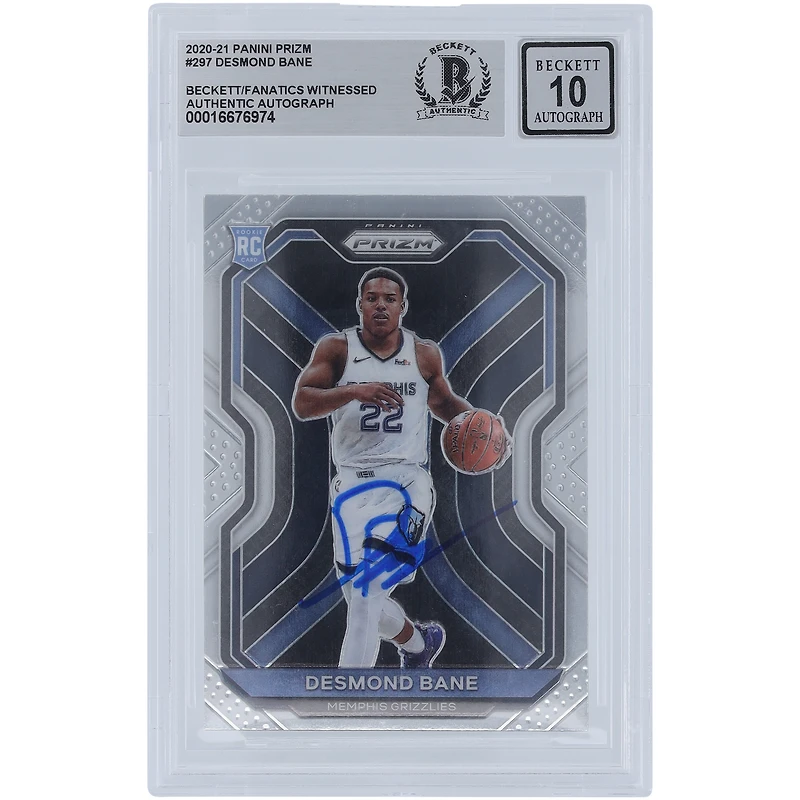Desmond Bane Memphis Grizzlies Autographed 2020-21 Panini Prizm #297 Beckett Fanatics Witnessed Authenticated Rookie Card
