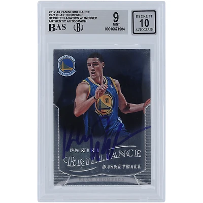 Klay Thompson Golden State Warriors Autographed 2012-13 Panini Brilliance #271 Beckett Fanatics Witnessed Authenticated 9/10 Rookie Card