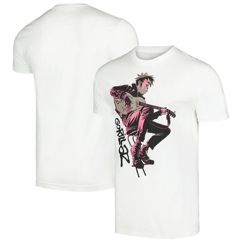 Men's  White Gorillaz Sitting Graphic T-Shirt