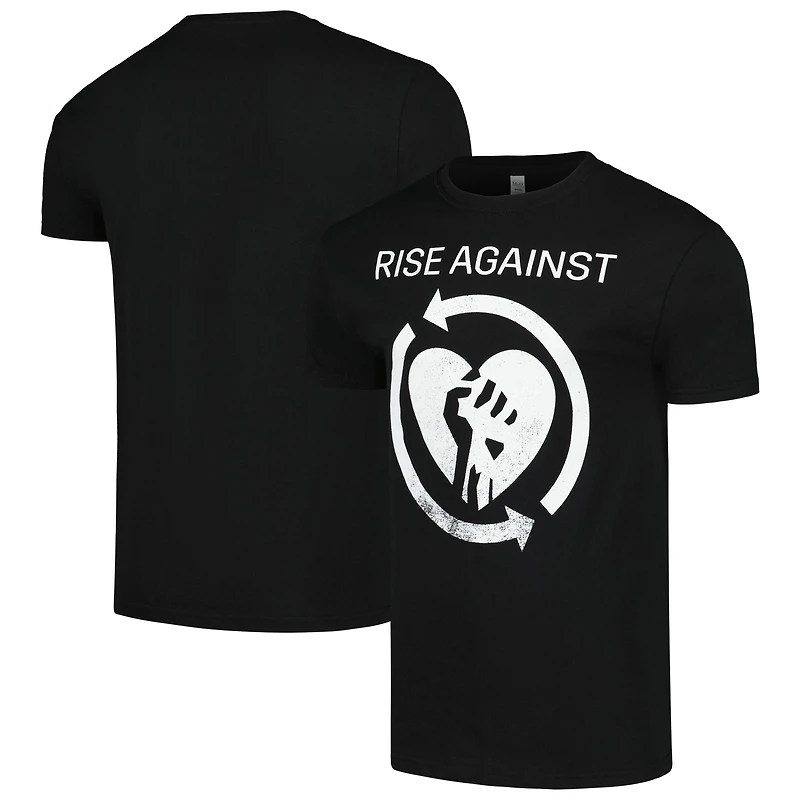 Men's  Black Rise Against Black Heart Graphic T-Shirt