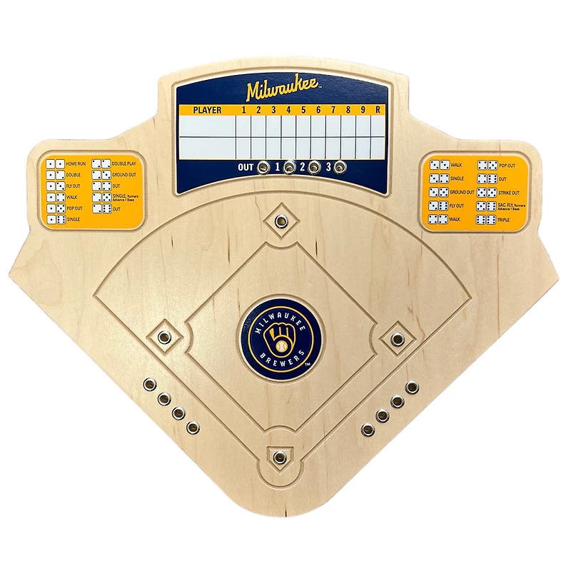 Milwaukee Brewers Handcrafted Wood Baseball Game