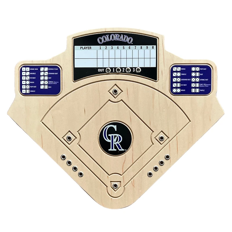 Colorado Rockies Handcrafted Wood Baseball Game