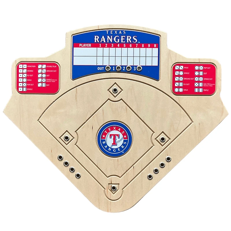 Texas Rangers Handcrafted Wood Baseball Game