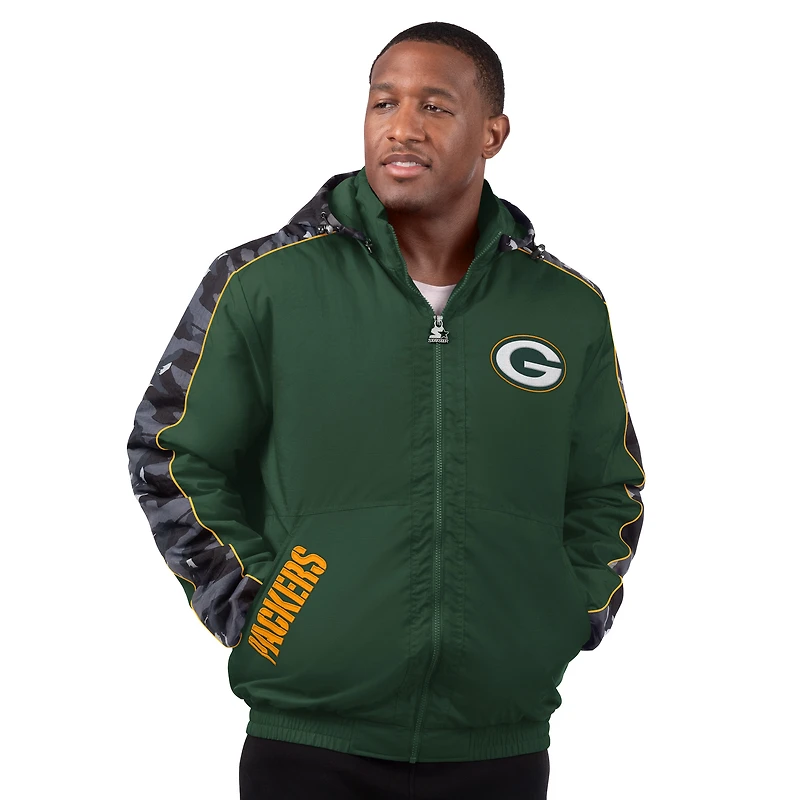 Men's Starter Green Green Bay Packers Thursday Night Gridiron Full-Zip Jacket