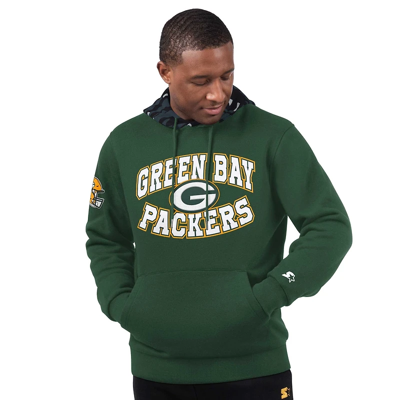 Men's Starter Green Green Bay Packers Thursday Night Gridiron Pullover Hoodie