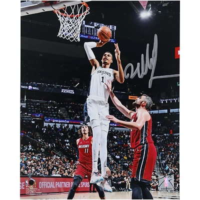 Victor Wembanyama San Antonio Spurs Autographed 8" x 10" Dunk vs. Miami Heat Photograph