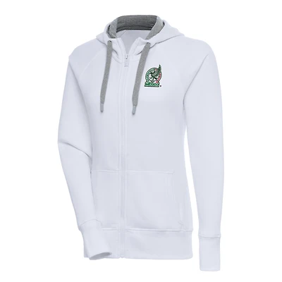 Women's Antigua White Mexico National Team Takeover Full-Zip Hoodie