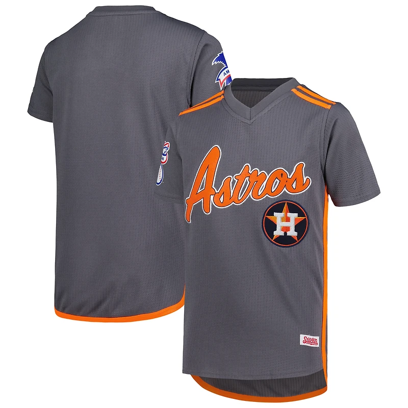 Youth Stitches Charcoal Houston Astros Team V-Neck Jersey