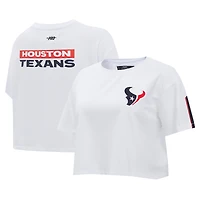Women's Pro Standard White Houston Texans Away Cropped Boxy T-Shirt