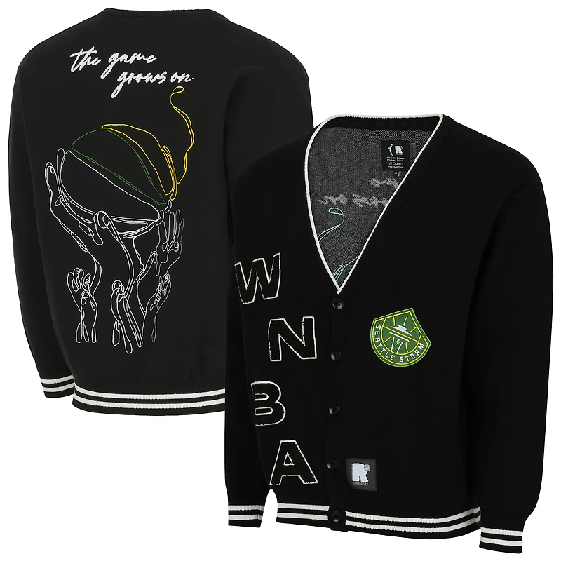 Unisex round21 Black Seattle Storm Campus Fit Full-Button Cardigan
