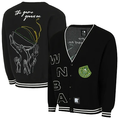 Unisex round21  Black Seattle Storm Campus Fit Full-Button Cardigan