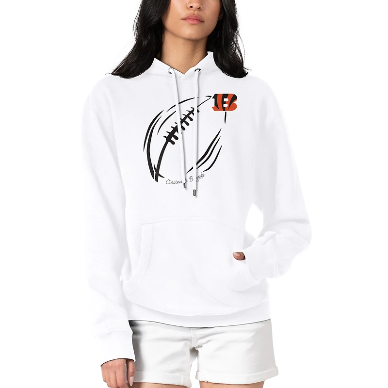Women's G-III 4Her by Carl Banks Cincinnati Bengals Football Logo Fleece Tri-Blend Pullover Hoodie
