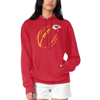 Women's G-III 4Her by Carl Banks Red Kansas City Chiefs Football Logo Fleece Tri-Blend Pullover Hoodie