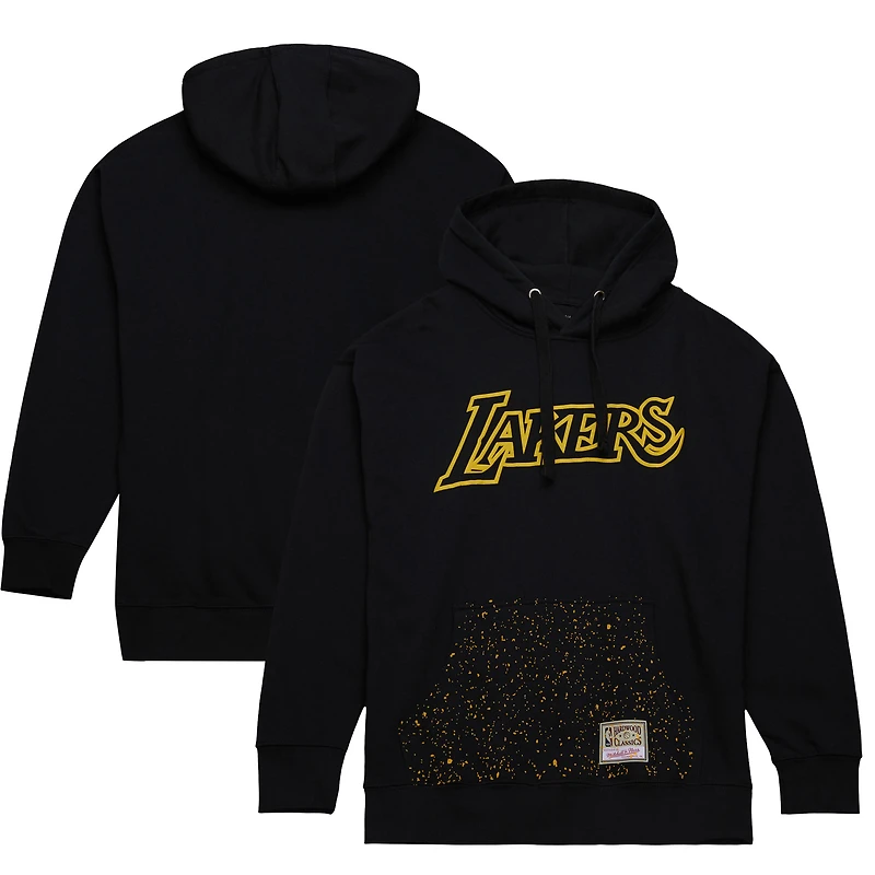 Men's Mitchell & Ness  Black Los Angeles Lakers Hardwood Classics Nep Speckle Pullover Hoodie