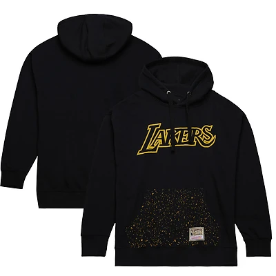 Men's Mitchell & Ness  Black Los Angeles Lakers Hardwood Classics Nep Speckle Pullover Hoodie