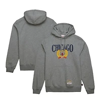 Men's Mitchell & Ness  Gray Chicago Bulls Hardwood Classics Collegiate Pullover Hoodie