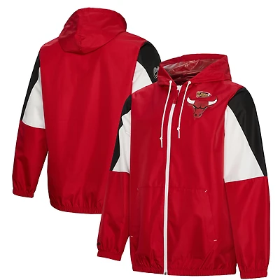 Men's Mitchell & Ness  Red Chicago Bulls Throw It Back Full-Zip Windbreaker Jacket