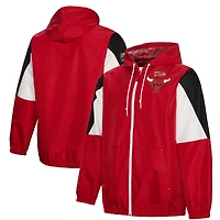 Men's Mitchell & Ness  Red Chicago Bulls Throw It Back Full-Zip Windbreaker Jacket