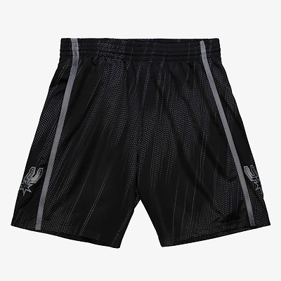 Men's Mitchell & Ness  Black San Antonio Spurs 2008/09 Hardwood Classics Monochrome Swingman Shorts