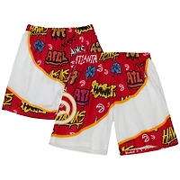 Men's Mitchell & Ness  Red Atlanta Hawks 1998-99 Hardwood Classics Slap Sticker Swingman Shorts