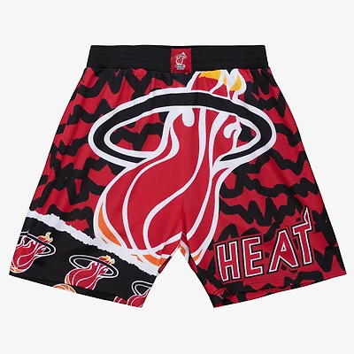 Men's Mitchell & Ness  Black Miami Heat Jumbotron 2.0 Sublimated Shorts