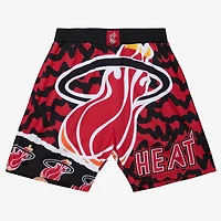 Men's Mitchell & Ness  Black Miami Heat Jumbotron 2.0 Sublimated Shorts