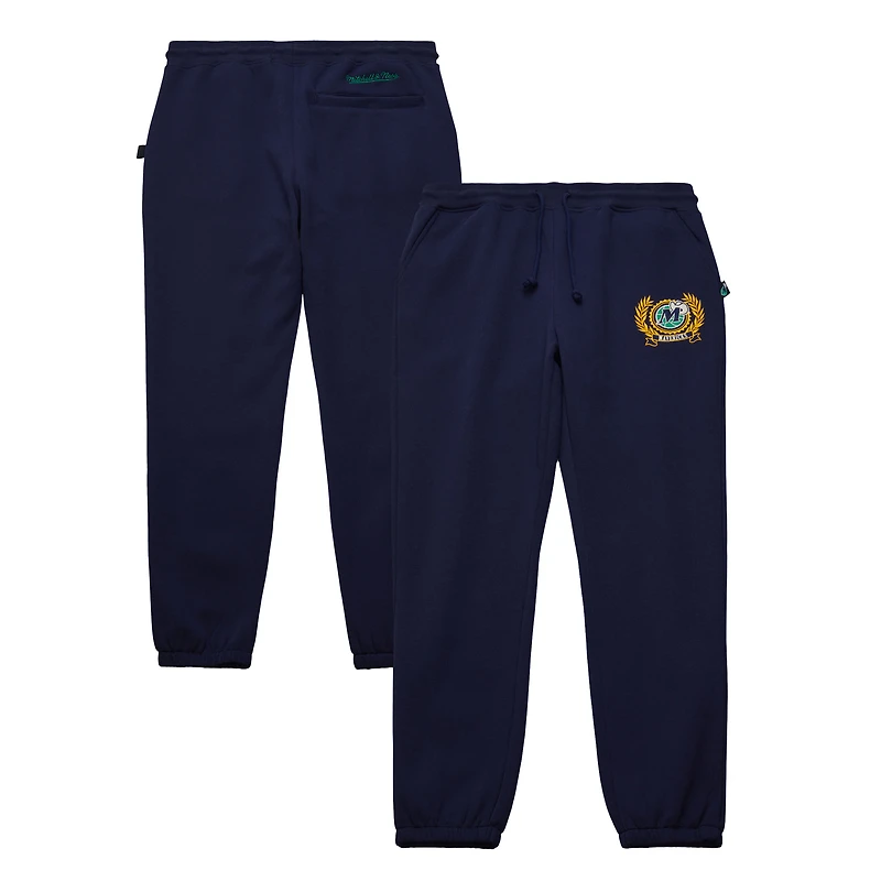 Men's Mitchell & Ness  Navy Dallas Mavericks Collegiate Fleece Sweatpants