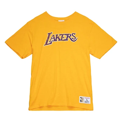 Men's Mitchell & Ness  Gold Los Angeles Lakers Legendary Slub T-Shirt