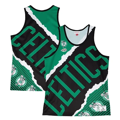 Men's Mitchell & Ness  Black Boston Celtics Jumbotron 2.0 Sublimated Tank Top