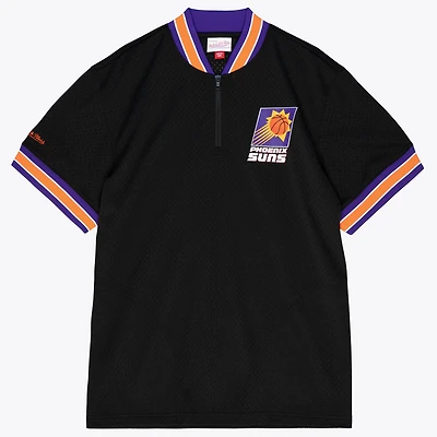 Men's Mitchell & Ness  Black Phoenix Suns Mesh Quarter-Zip Top