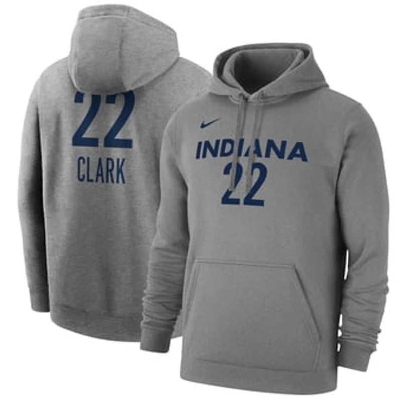 Unisex Nike Caitlin Clark Heather Gray Indiana Fever 2024 WNBA Draft Player Name & Number Pullover Hoodie