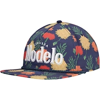 Men's Navy Modelo Beer Rope Floral Golfer Adjustable Hat