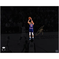 Stephen Curry Golden State Warriors Autographed 16" x 20" Shooting vs. New York Knicks Spotlight Photograph - JSA