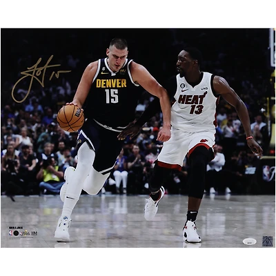 Nikola Jokic Denver Nuggets Autographed 16" x 20" Driving vs. Miami Heat Photograph - JSA