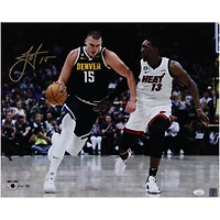 Nikola Jokic Denver Nuggets Autographed 16" x 20" Driving vs. Miami Heat Photograph - JSA