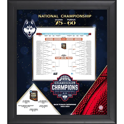 UConn Huskies 2024 NCAA Men's Basketball National Champions Framed 15" x 17" Bracket Collage